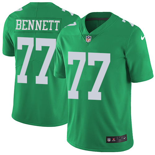 Nike Eagles #77 Michael Bennett Green Youth Stitched NFL Limited Rush Jersey